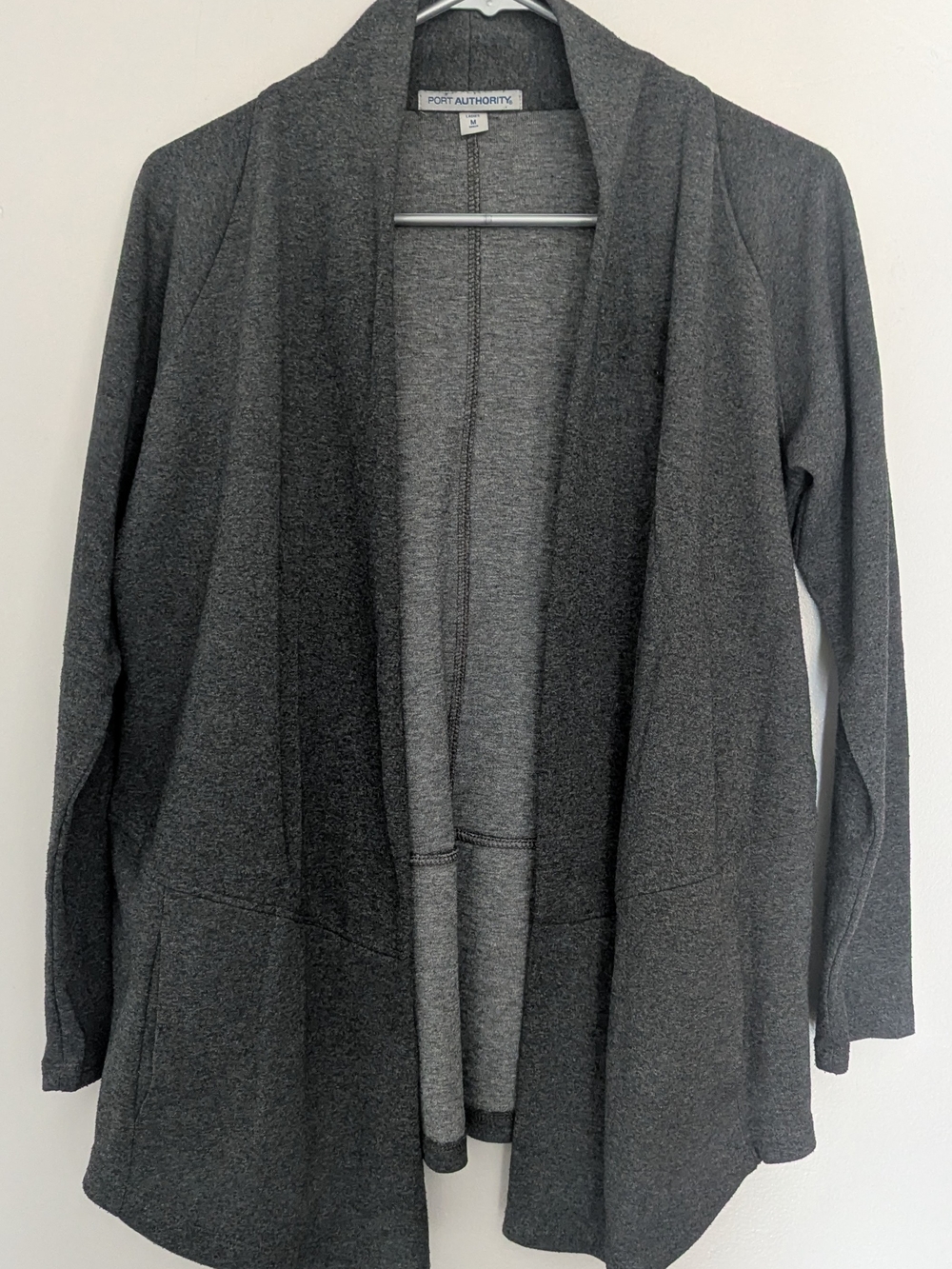 Port Authority Open Front Cardigan in Gray Size Medium Like New